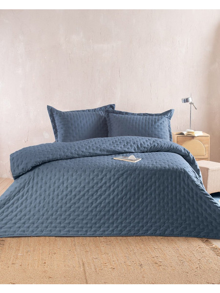 Κουβερλί King Size Σετ Tener Blue Microsatin Rythmos (240x260) 3Τεμ