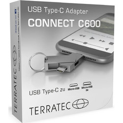 TerraTec Connect C600 Μετατροπέας USB-C / micro USB male σε micro USB female Ασημί