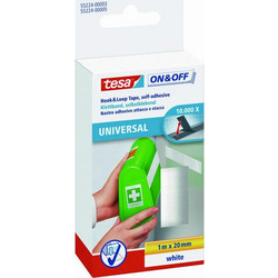 Tesa On & Off Universal Αυτοκόλλητη Ταινία Χριτς Χρατς Λευκή 1mx20mm