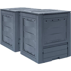 vidaXL Κομποστοποιητές Κήπου 2 τεμ. Γκρι 60x60x73 εκ. 520 Λίτρα - 520 l