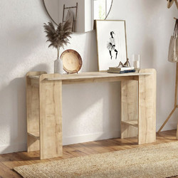 0289580 Κονσόλα Mendoza Megapap χρώμα sapphire oak - travertine 130,8x35x76,8εκ. Μοριοσανίδα με επένδυση μελαμίνης, 1 Τεμάχιο