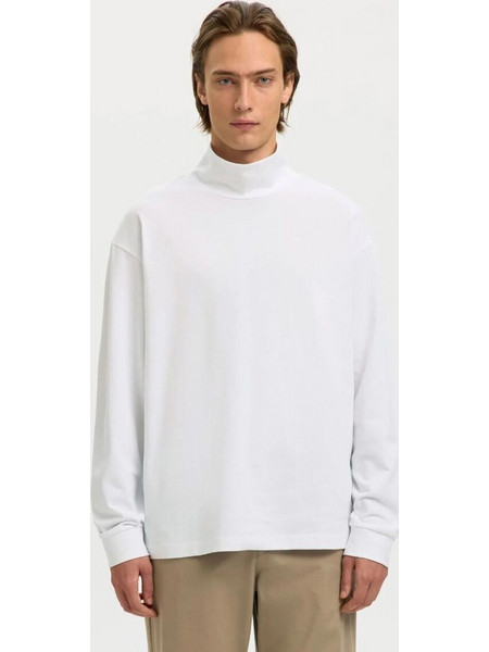 Selected Relax Risk Ls Roll Neck Tee 16100997 Λευκό