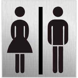 SEILFLECHTER πινακίδα WC γυναικών/ανδρών 972062, αυτοκόλλητη, 60x60mm SF-972062