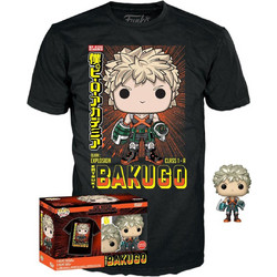 Funko Pop! Box Tee My Hero Academia Katsuki Bakugo Figure & T-Shirt Set