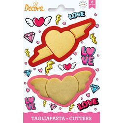 Κουπάτ καρδιές love 10-12cm 2τεμ Decora