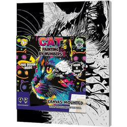 Splat Planet Σετ Ζωγραφικής με Αριθμούς Bright Cat σε Καμβά με Τελάρο 30x40cm