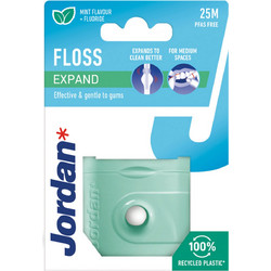 Jordan Expanding Floss Fresh Mint Οδοντικό Νήμα με Γεύση 25m