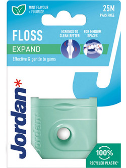 Jordan Expanding Floss Fresh Mint Οδοντικό Νήμα με Γεύση 25m