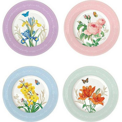 Easy Life Σετ 4 Πιάτα Γλυκού Πορσελάνης Royal Blossom 19cm 200ml Λευκό