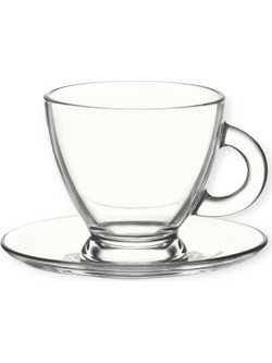 Lav Σετ 6 Τεμαχίων Φλιτζάνια Cappuccino Γυάλινα Διάφανα ROMA 225ml LVROMAS19F