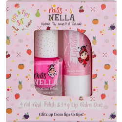 Σετ Παιδικό Βερνίκι Νυχιών + Lip Balm Miss Nella Lip Balm Honey Bunny + MN33