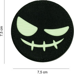 Army Surplus Ραφτό Σήμα (Φωσφορίζει στο Σκοτάδι ) Laser Cut Face Evil Smiley patch