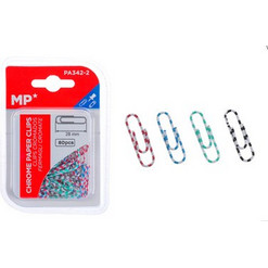 MP MP πλαστικοποιημένοι συνδετήρες PA342-2, 28mm, 80τμχ, χρωματιστοί