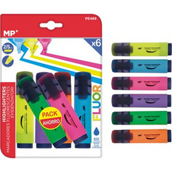 MP MP μαρκαδόρος υπογράμμισης PE489, πάχος μύτης 2-5mm, 6 χρώματα