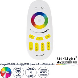 GloboStar 71409 FUT096 Mi-Light Ασύρματο Χειριστήριο Αφής RF 2.4Ghz 4 Group για όλα τα RGBW Mi-BOXER Controller DC 3V 2 x AAA - IP20 Λευκό Μ12 x Π5.4 x Υ2cm - 5 Years Warranty