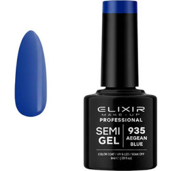 Elixir Semigel 935 Aegean Blue Ημιμόνιμο Βερνίκι Νυχιών 8ml