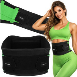 Trizand Ζώνη Αδυνατίσματος Κοιλιάς Neoprene με Velcro 120 x 24 cm, Μαύρη/Πράσινη 27673