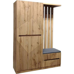 Έπιπλο εισόδου Zomie pakoworld σε oak απόχρωση 131x41.5x180.4εκ