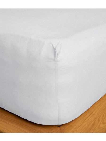 Sunshine Home Σεντόνι Ημίδιπλο Βαμβακερό με Λάστιχο 120x200+30 Feelings 100 White