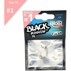 Αγκίστρια για Σιλικόνες Fiiish Black Minnow Krog 1 - 70mm (BM038)