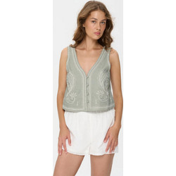 24COLOURS Vest Γυναικεία Αμάνικη Μπλούζα Cotton Regular Fit - Green 12541b