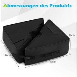 Costway Βάση Ομπρέλας Γεμιζόμενη με Άμμο 40 kg, Μεταφερόμενη, Μαύρη, 16 x 47 x 47 cm NP13095BK