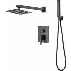 ΙnterCeramic Πληρες Σετ Εντοιχισμου Ντους Black ICT 5546154B