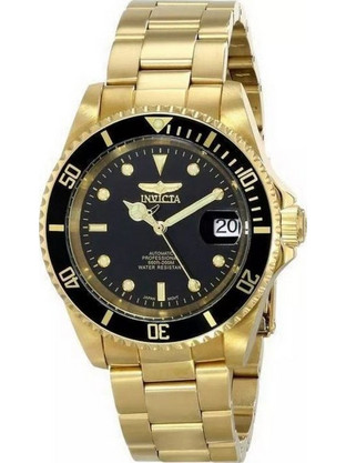 Invicta Pro Diver Ανδρικό Ρολόι Αυτόματο με Χρυσό Μεταλλικό Μπρασελέ 8929OB