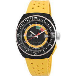 Tissot Sideral Ανδρικό Ρολόι Αυτόματο με Κίτρινο Καουτσούκ Λουράκι T145.407.97.057.00