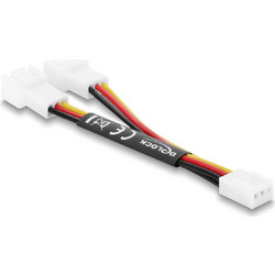 DELOCK καλώδιο 1x 3pin σε 2x 3pin 91429 για ανεμιστήρες, 10cm