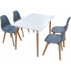 Σετ Τραπεζαρίας Loft Plus Grey Randy 5τμχ 120Χ80X72εκ
