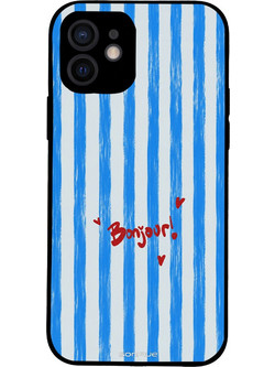 Sonique Stripe Stories Series Θήκη με Σχέδιο «Bonjour Blue» (iPhone 12)