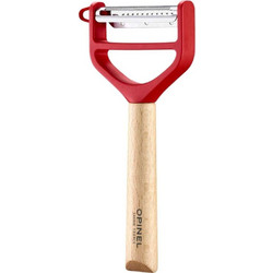 Αποφλοιωτής με ξύλινη λαβή κόκκινος Peeler T-Duo