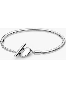 Pandora Moments Βραχιόλι Αλυσίδα Φίδι Καρδιά από Ασήμι 599285C00-21