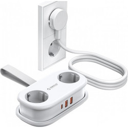 ORICO APP Πολυπρίζο, 2 x Schuko - 2 x USB-A - 1 x USB-C, Λευκό