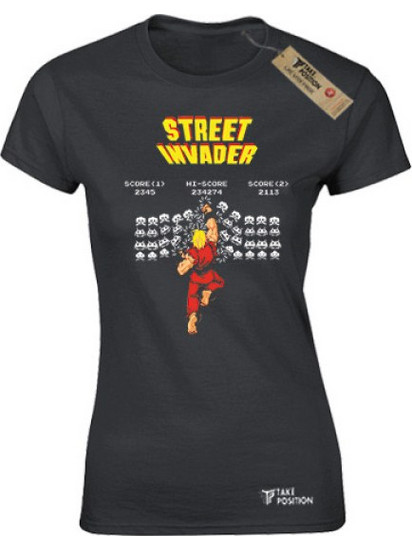 Takeposition μπλουζάκια γυναικεία , Retro Gaming Street Invader, Μαύρο/ 2XLARGE, 504-4670-02-prosf