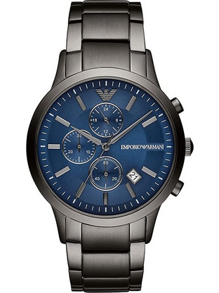 Emporio Armani Ανδρικό Ρολόι Χρονογράφος με Γκρι Μεταλλικό Μπρασελέ AR11215