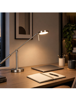 TRIO LIGHTING Trio Lighting Monza Nickel T | LED Φωτιστικό Γραφείου Dimmable (523310907)