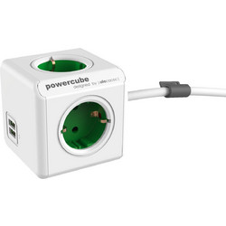 ALLOCACOC PowerCube Extended USB - Πολύμπριζο - Πράσινο 1406GN/DEEUPC
