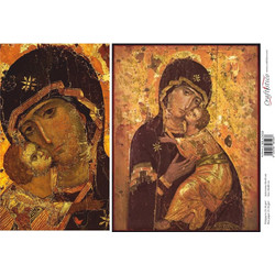 Craftistico Ριζόχαρτο Decoupage 30x40cm Παναγία Παλαιωμένη Εικόνα