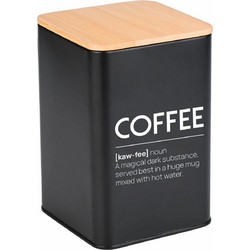 Δοχείο Αποθήκευσης Για Καφέ Μεταλλικό Μαύρο Bamboo Essentials 10x13cm Estia 01-20255