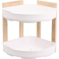 Ραφιέρα μπάνιου γωνιακή bamboo 2 ράφια Υ27x23x23εκ