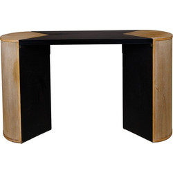 ΚΟΝΣΟΛΑ ΜΕΤΑΛΛΙΚΗ - ΞΥΛΙΝΗ ΜΑΥΡΗ - NATURAL 140x40.5x81cm