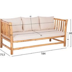HomeMarkt Σετ Σαλόνι Κήπου Μασίφ Ξύλο 4τμχ Μπεζ HM9340