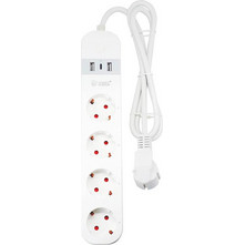 Πολύπριζο Smart Ασφαλείας 4 Θέσεων με 2 Θύρες USB και Type-C 1.5 m GSC 100045001