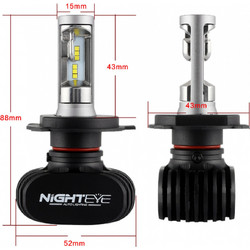Λάμπες LED 2ΤΕΜ H7 25W 4000LM ΜΕ ΘΕΡΜΟΨΥΧΗ 12v/24v IP68 6000K Nighteye