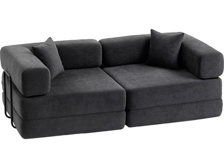 HOMCOM Διθέσιος Καναπές Κρεβάτι Σκούρο Γκρι 83B-611V00CG