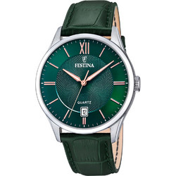 Festina Ανδρικό Ρολόι με Πράσινο Δερμάτινο Λουράκι F20426/7