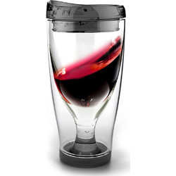 Asobu Ice Vino 2Go Ποτήρι Κρασιού με Μόνωση 300ml Μαύρο