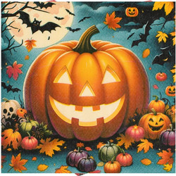 Χαρτοπετσέτες Πάρτι Halloween Κολοκύθα 33x33cm - 12 τμχ